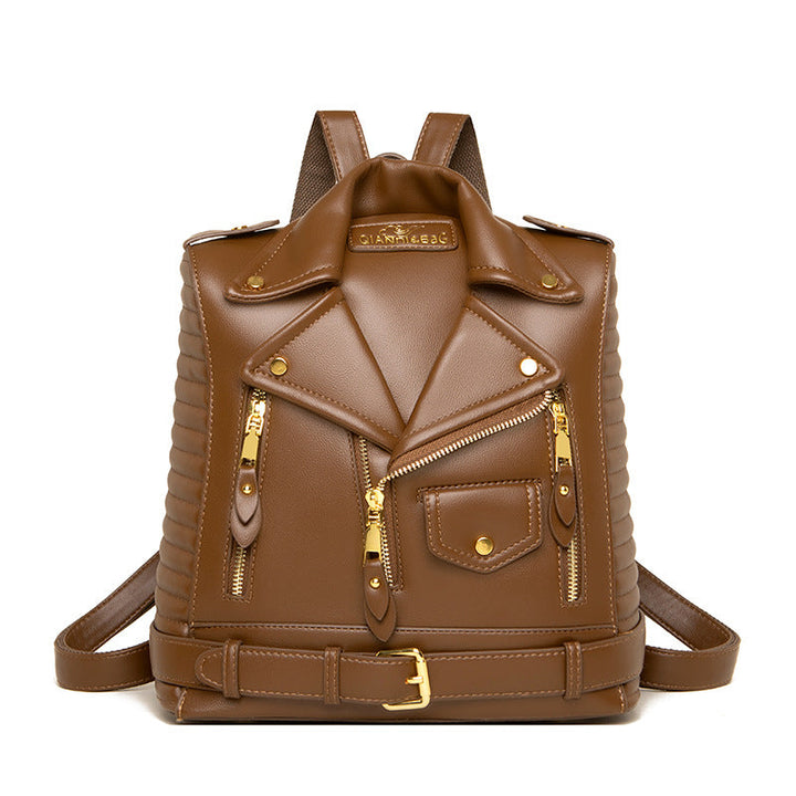 Soft leather textured backpack with adjustable straps and spacious compartments from Hot Topic Goods