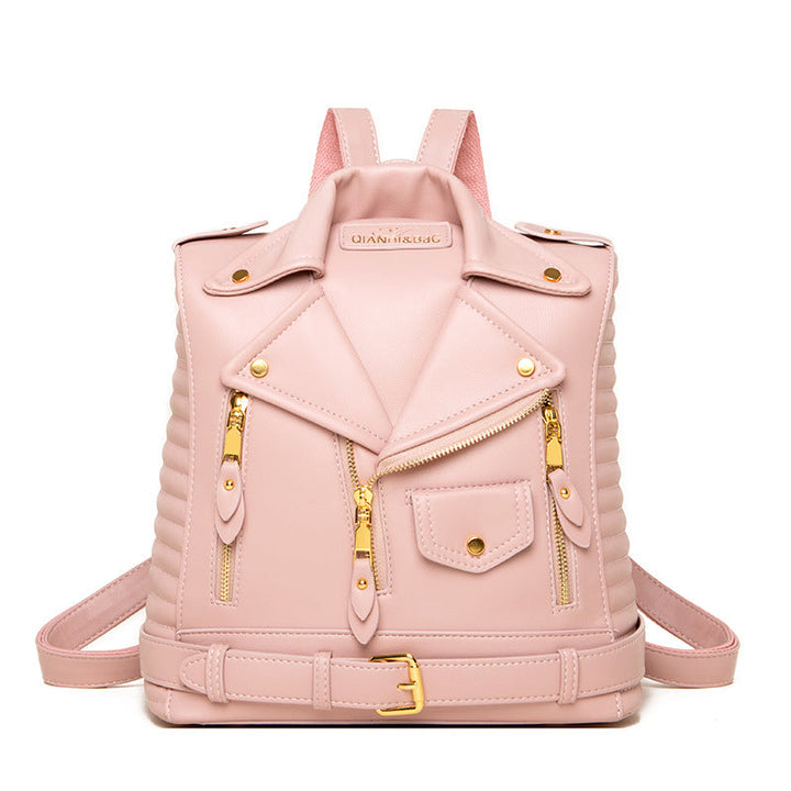 Soft leather textured backpack with spacious compartments and adjustable straps from Hot Topic Goods