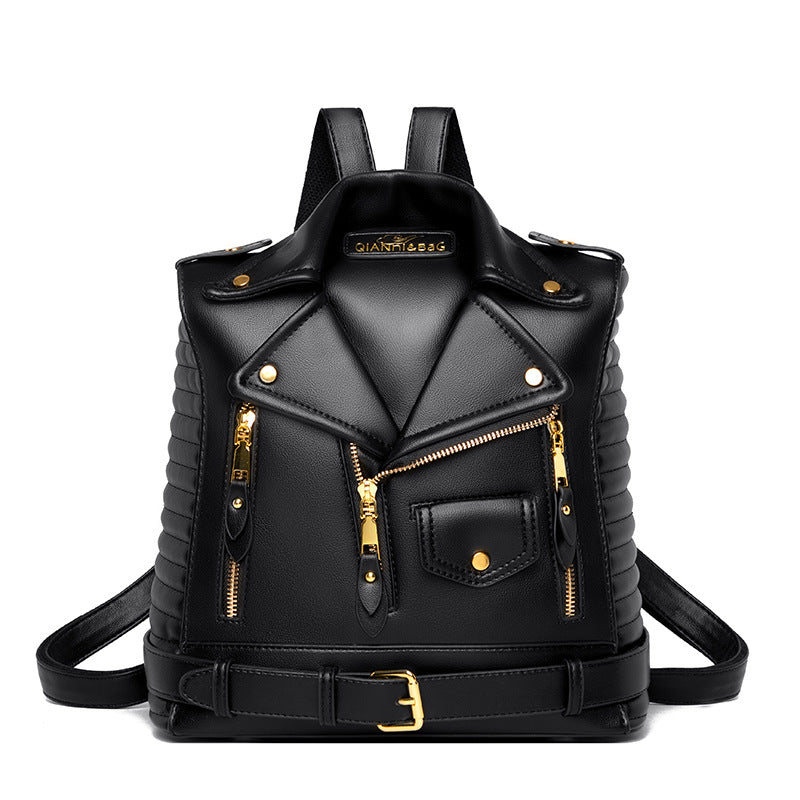 Soft leather textured backpack with adjustable straps and multiple compartments for everyday use from Hot Topic Goods