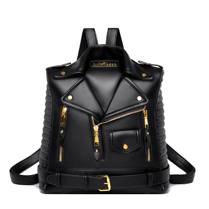 Soft leather textured backpack with adjustable straps and multiple compartments for everyday use from Hot Topic Goods