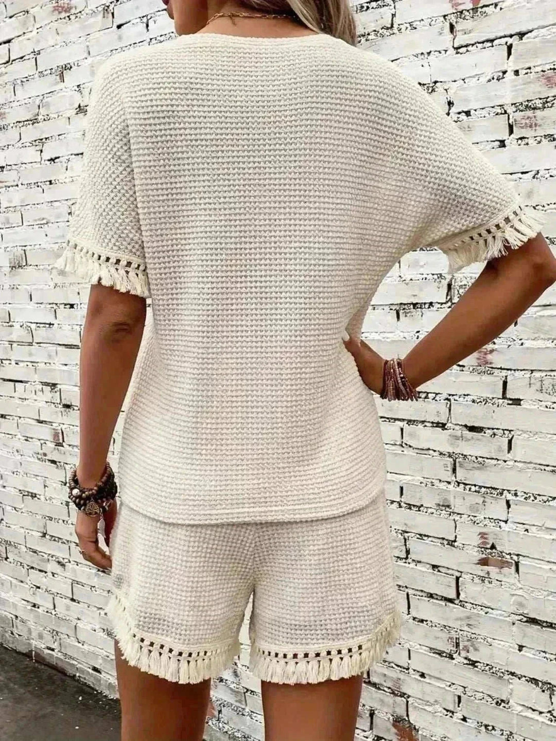 Tassel Top &amp; Shorts Set for women by Hot Topic Goods in breathable lightweight fabric with decorative tassels and relaxed fit