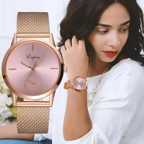 Rose gold Lvpai Ros Fashion Watch with sleek dial and stylish strap.