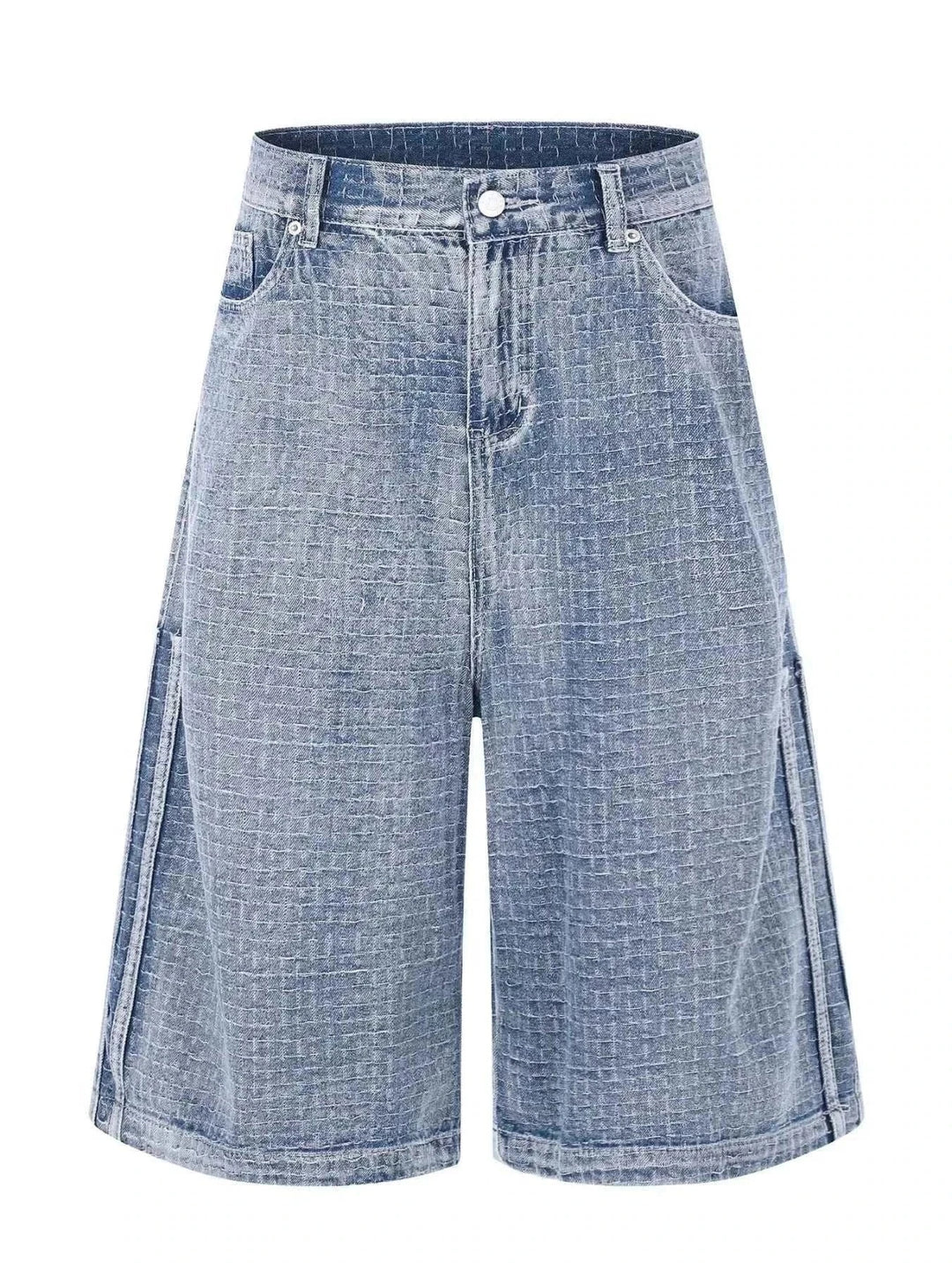 Men's wide leg denim Capri jeans with relaxed fit and cropped length from Hot Topic Goods