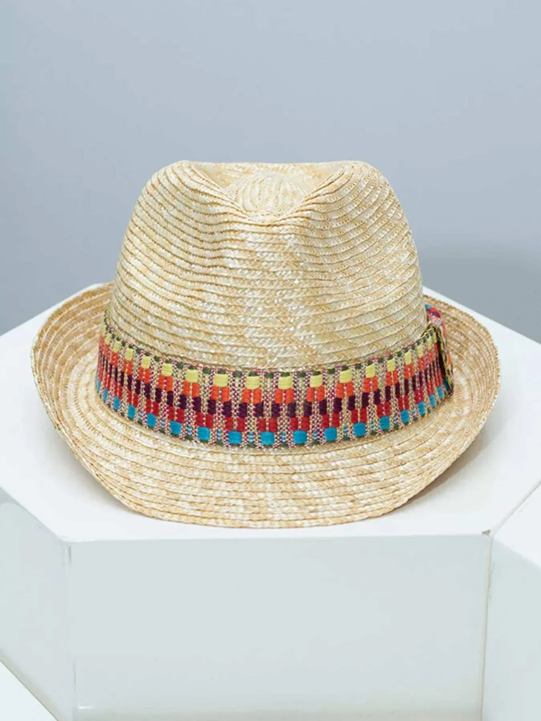 Women’s Bohemian Straw Sun Hat with wide brim for summer beach and vacation style