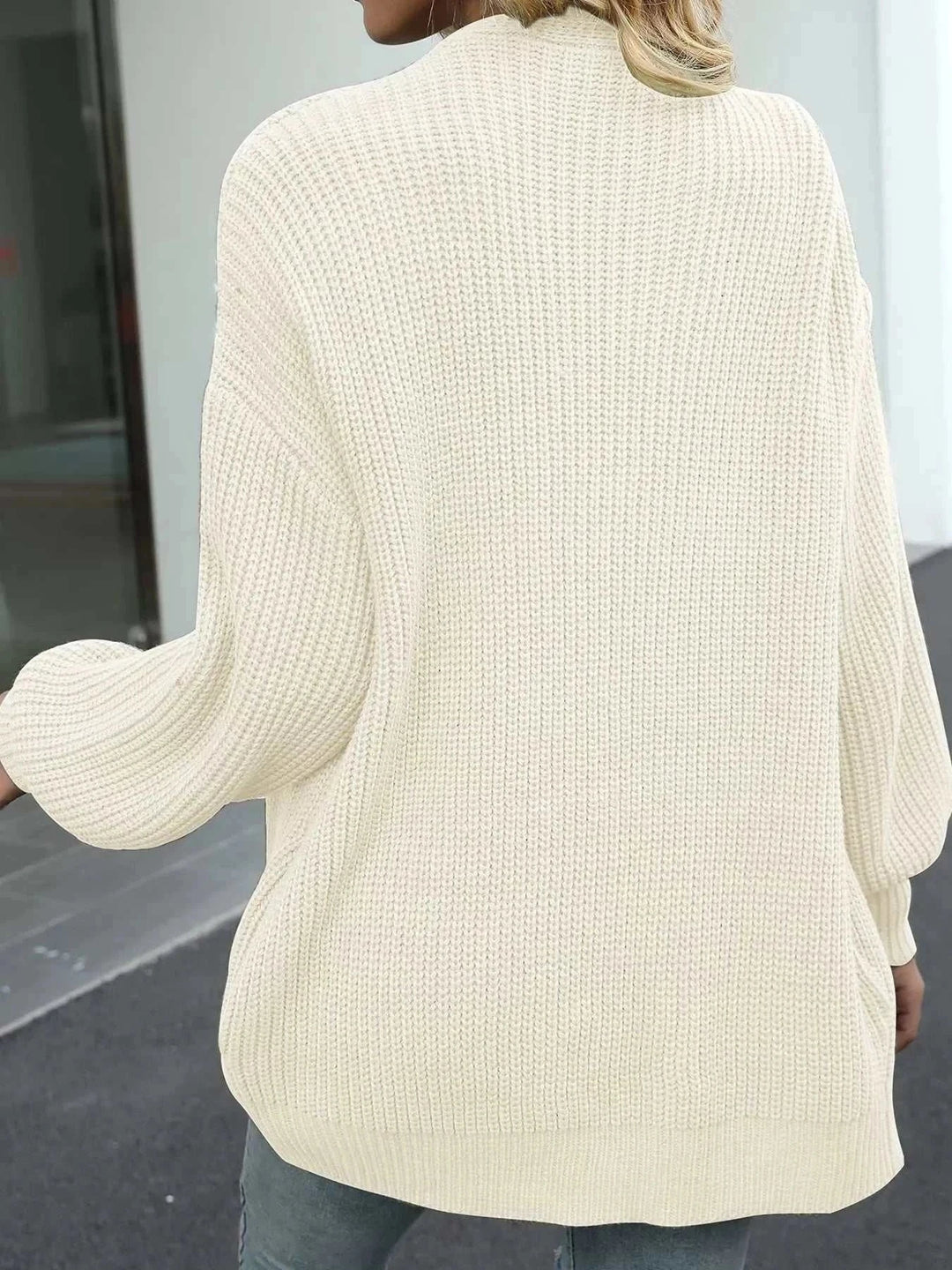 Women’s chunky knit cardigan with open-front design from Hot Topic Goods in cozy thick yarn for casual layering