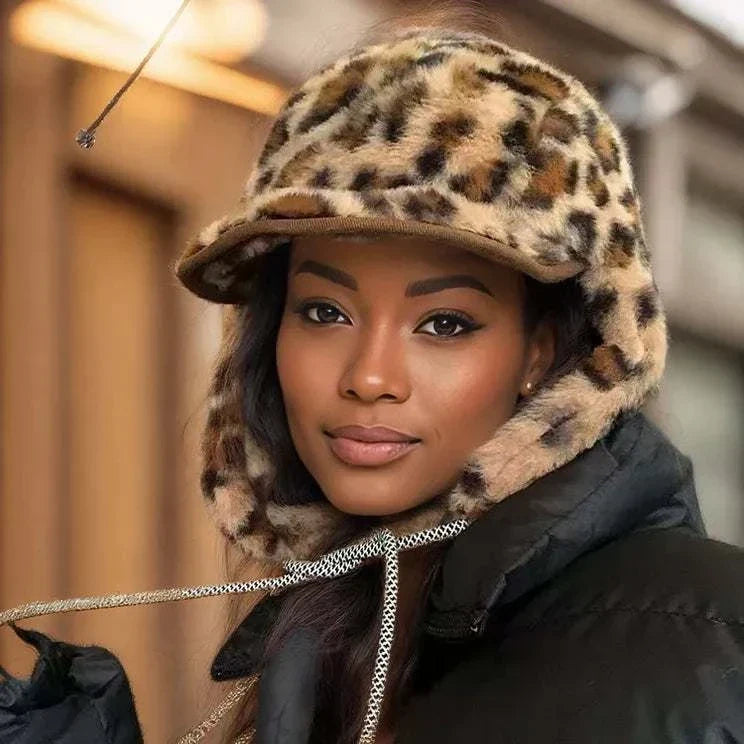 Women’s Faux Fur Trapper Hat with leopard print and cozy faux fur texture from Hot Topic Goods