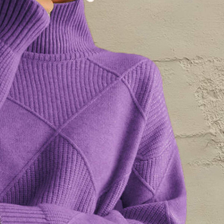 Women’s geometric-patterned turtleneck sweater with long sleeves from Hot Topic Goods