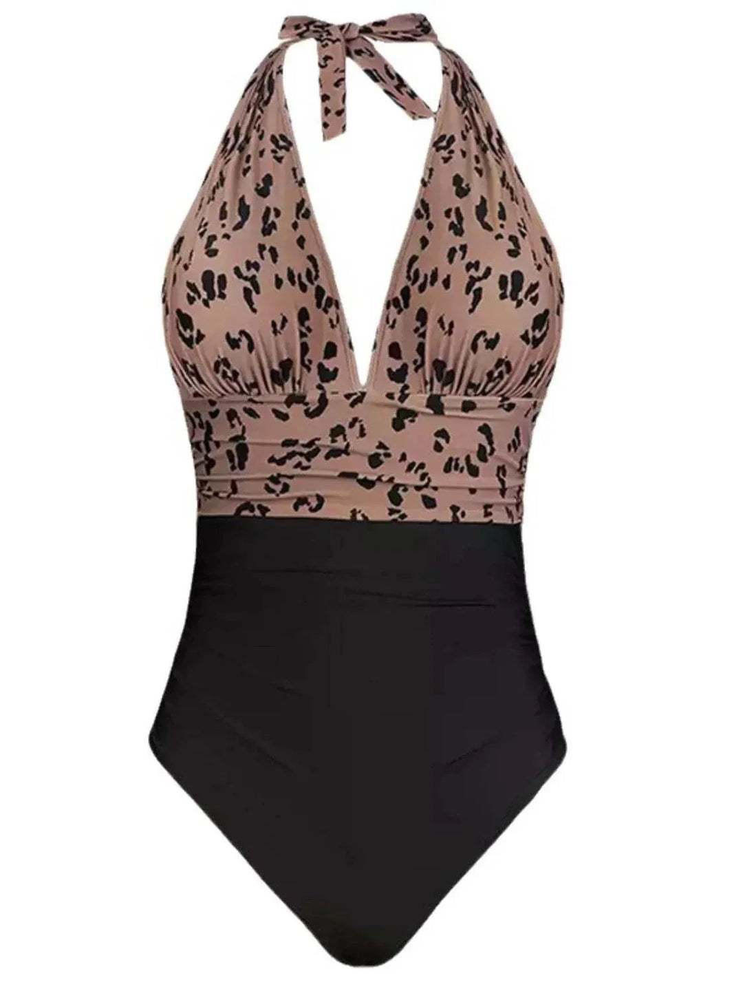 Women’s plus size leopard print one-piece swimsuit with halter neck from Hot Topic Goods