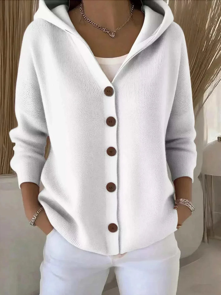 Women’s plus size long sleeve button-front cardigan with hood from Hot Topic Goods
