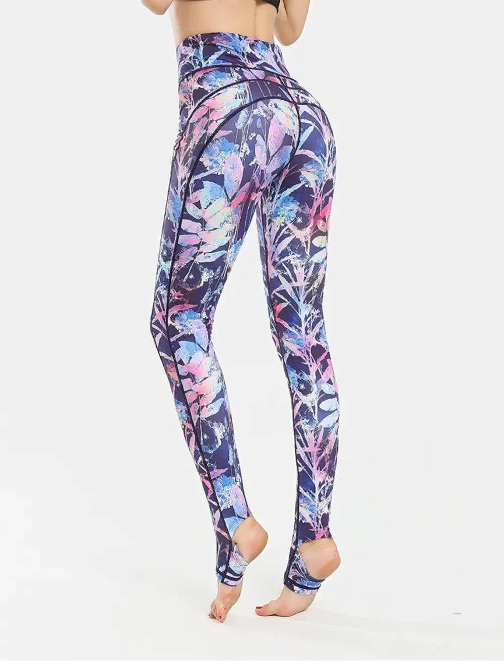 Women’s Stirrup Active Leggings with wide waistband and bold print from Hot Topic Goods