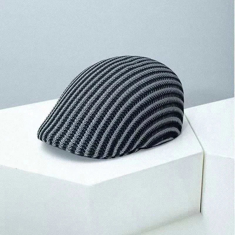 Women’s Striped Beret Hat with classic silhouette and breathable, lightweight design from Hot Topic Goods