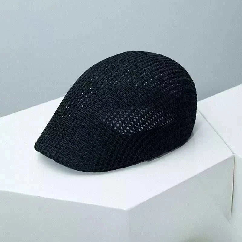 Women’s striped beret hat with breathable lightweight design from Hot Topic Goods