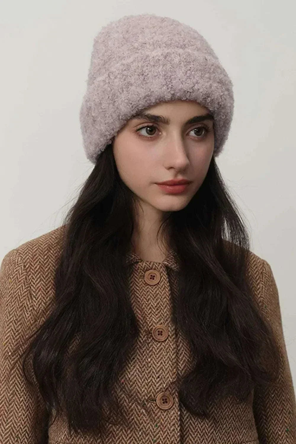 Women’s solid color thermal knit winter hat by Hot Topic Goods for cozy cold-weather wear