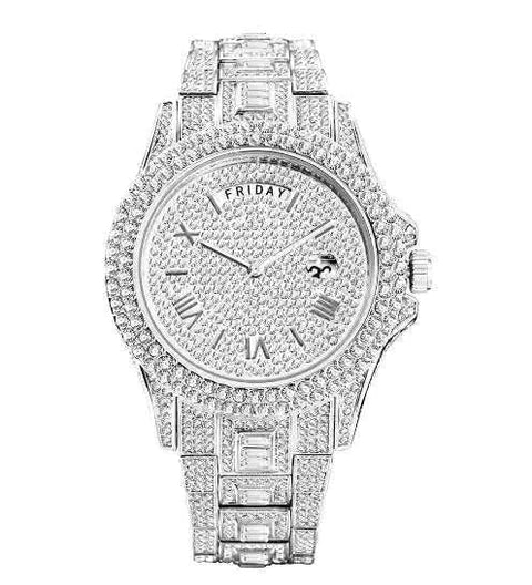Luxury men's crystal watch with exquisite detailing and elegant design.