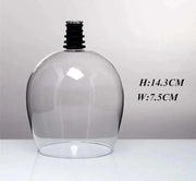 Creative Champagne Glass, hand-blown design, 14.3cm height, 7.5cm width, clear glass cup, elegant drinkware.
