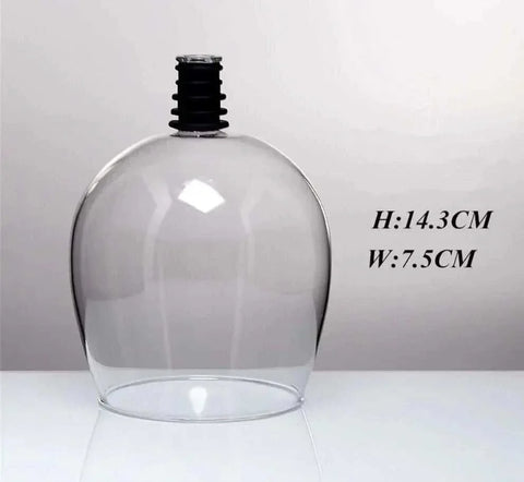 Creative Champagne Glass, hand-blown design, 14.3cm height, 7.5cm width, clear glass cup, elegant drinkware.