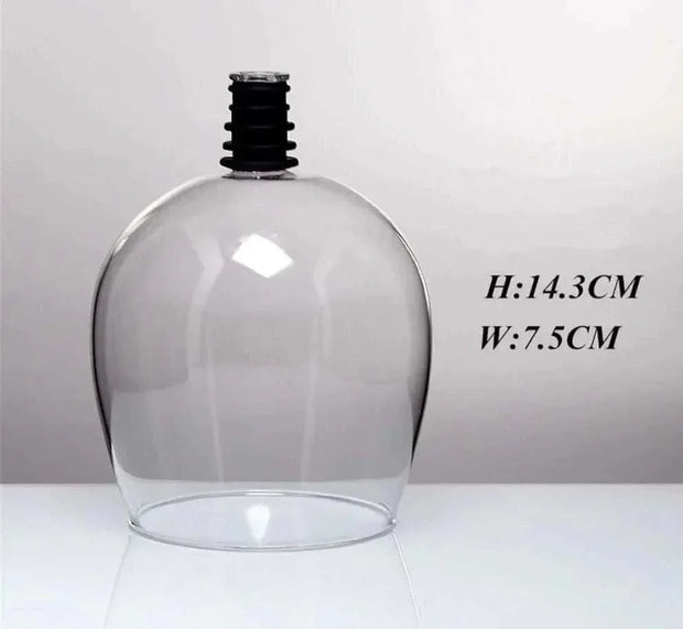 Creative Champagne Glass, hand-blown design, 14.3cm height, 7.5cm width, clear glass cup, elegant drinkware.