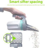 Cat Litter Shovel with smart sifter spacing for easy litter cleaning and disposal.