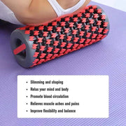 Multifunctional Yoga Pillar on mat with ergonomic massage texture, promoting relaxation and flexibility.