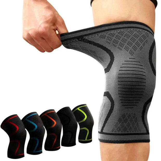Fitness Compression Knee Pad for support and stability during workouts, available in various colors and sizes.