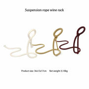 Suspended Rope Wine Bottle Holder in elegant design with durable rope, ideal for stylish wine display.