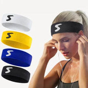 Multicolored fitness headbands for workouts with sweat-wicking technology.