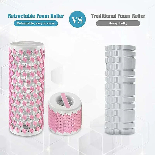 Multifunctional Yoga Pillar, retractable foam roller, portable design, ergonomic massage, home fitness tool.