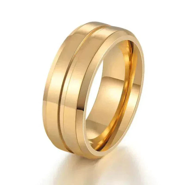 Gold Electroplated Ring with geometric design and flawless finish.