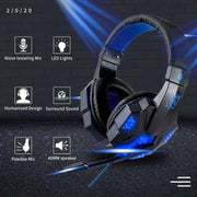 Led Light Wired Gamer Headset with noise-canceling mic, vibrant LED lights, and high-fidelity sound.