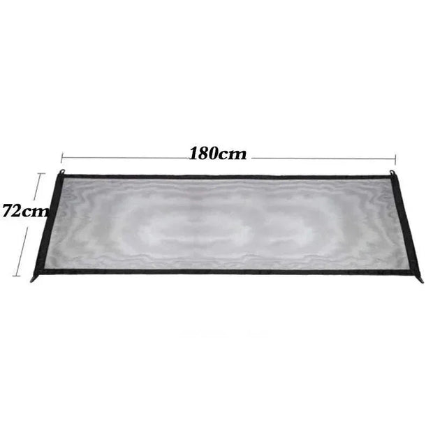 Dog Gate Fence with adjustable nylon mesh fabric, dimensions 72cm x 180cm.