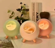 LED Cat Light with cozy warm glow and smart charging, decorative home lantern.