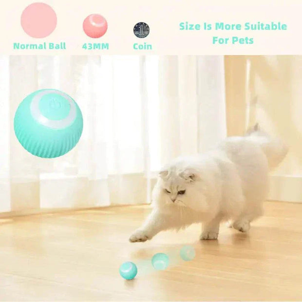 Smart Cat Ball Toy engaging a playful cat indoors.
