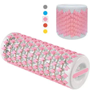 Multifunctional Yoga Pillar with 3D ergonomic design, pink folding foam roller.