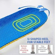 Honeycomb Mesh Sports Insoles with U-shaped heel for stability and shock-absorbing EVA layer.