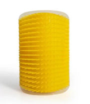 Cat Corner Groomer Brush in vibrant yellow for self-grooming.