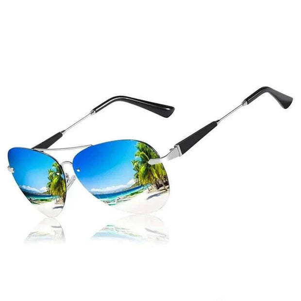 Mens Luxury Brand Sunglasses with polarized lenses, offering UV protection and sleek design.