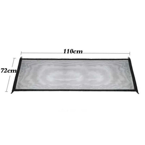 Dog Gate Fence with durable mesh fabric, adjustable size 72cm x 110cm.