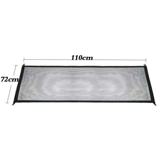Dog Gate Fence with durable mesh fabric, adjustable size 72cm x 110cm.