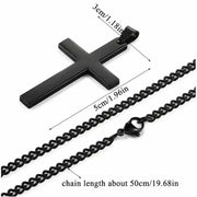 Elegant black cross necklace with a durable chain for daily wear.