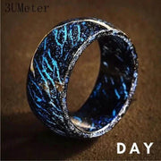 Unisex Luminous Ring glowing in the dark with a unique design.