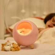 LED Cat Light illuminating a cozy bedroom setting.