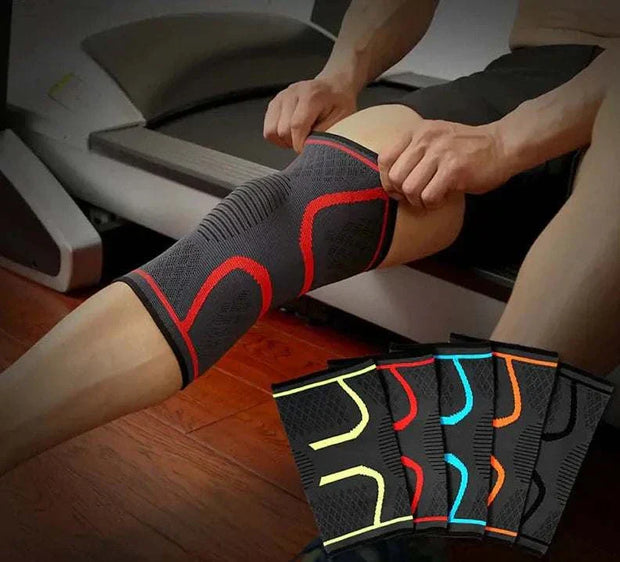 Fitness Compression Knee Pad in various colors for enhanced workout support and injury prevention.