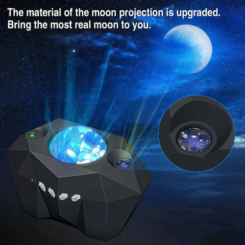 Northern Lights Star Projector with real moon projection effect.