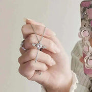 Heart Wings Necklace with delicate heart and wings, symbolizing love and freedom.