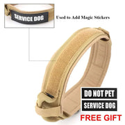 Heavy-Duty Dog Collar with Magic Sticker ID Panel and Control Handle.