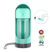 Portable Dog Drinker Bottle with foldable bowl, BPA-free durable material, and one-click lock system for pet hydration on-the-go.