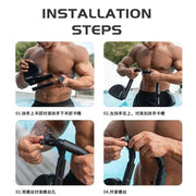 Installation steps for Timing Shelf Fitness Trainer featuring exercise equipment assembly.