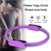 Yoga Exercise Fitness Ring in purple for fun and effective workouts, 38cm diameter, durable ABS material.