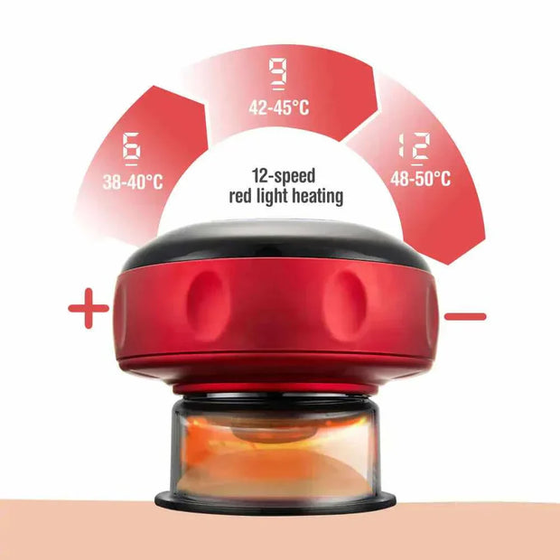 Anti-Cellulite Therapy Massager with 12-speed red light heating for cellulite reduction and skin firmness.