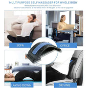 Multipurpose back massage pad for home, office, and driving; promotes relaxation and relieves tension.